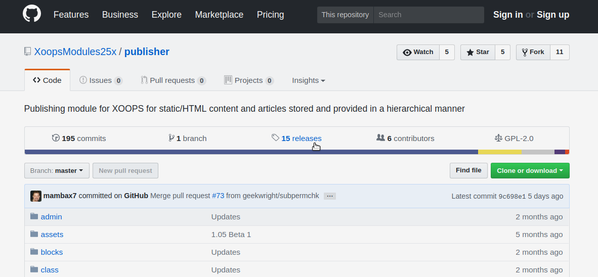 XOOPS Module on GitHub