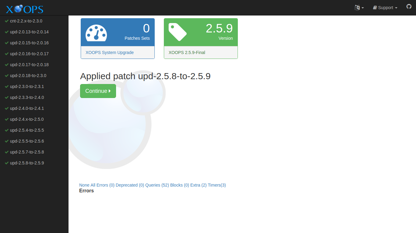 XOOPS Upgrade Applied Patch