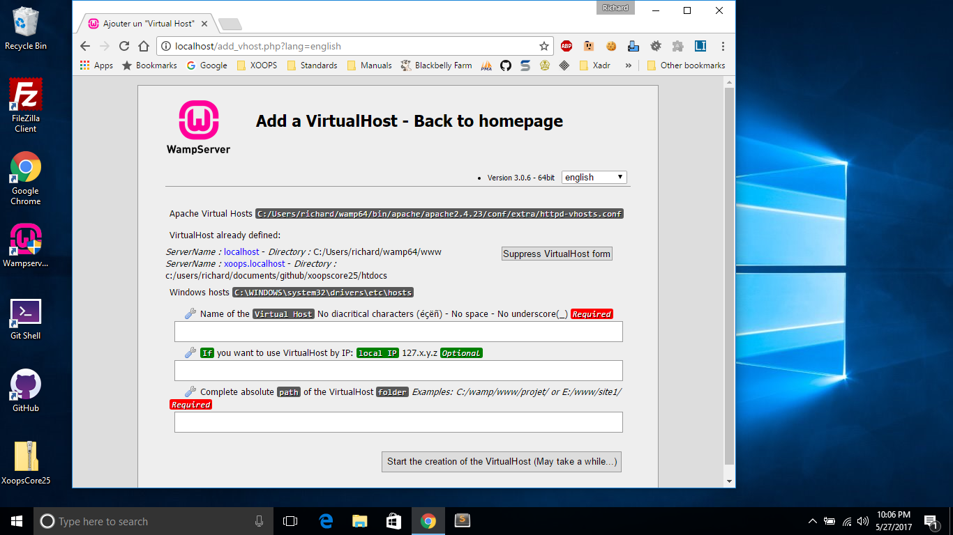 WAMP Add Virtual Host