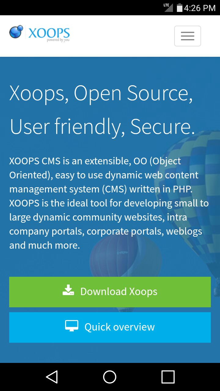Xoops.org on Mobile