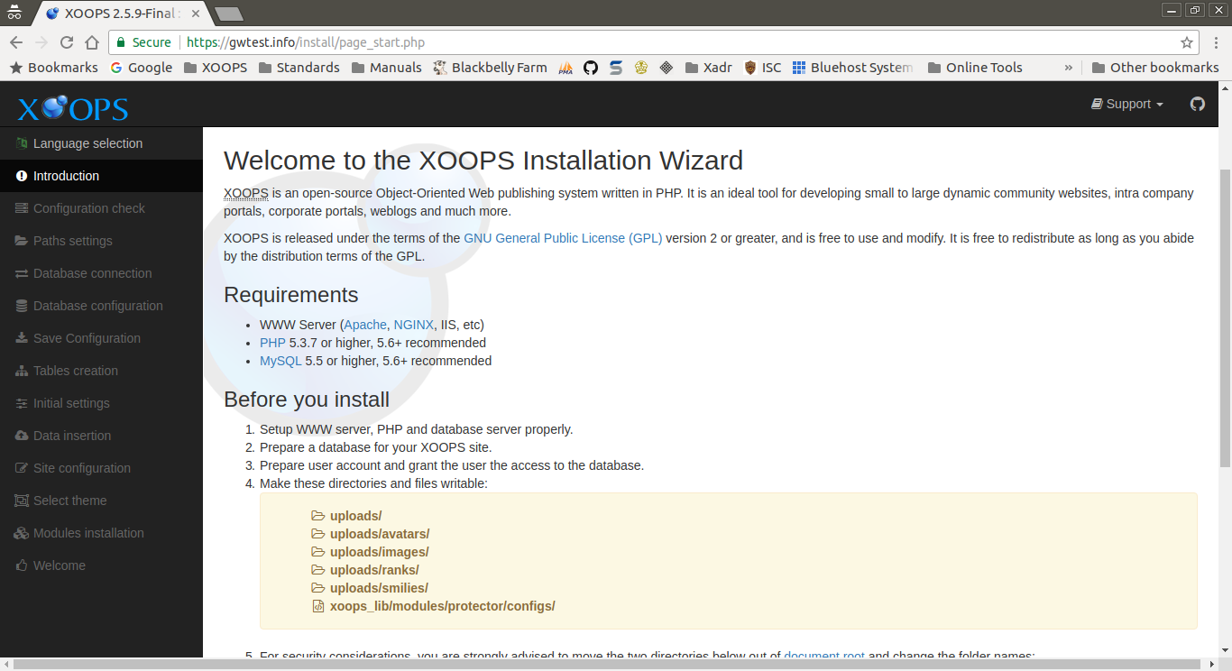 XOOPS Installer Introduction