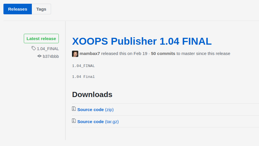 XOOPS Module Release on GitHub