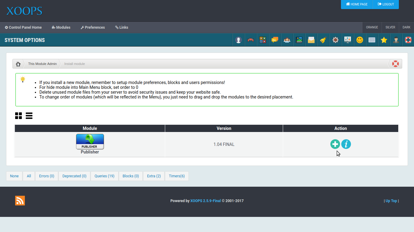 XOOPS Installable Modules